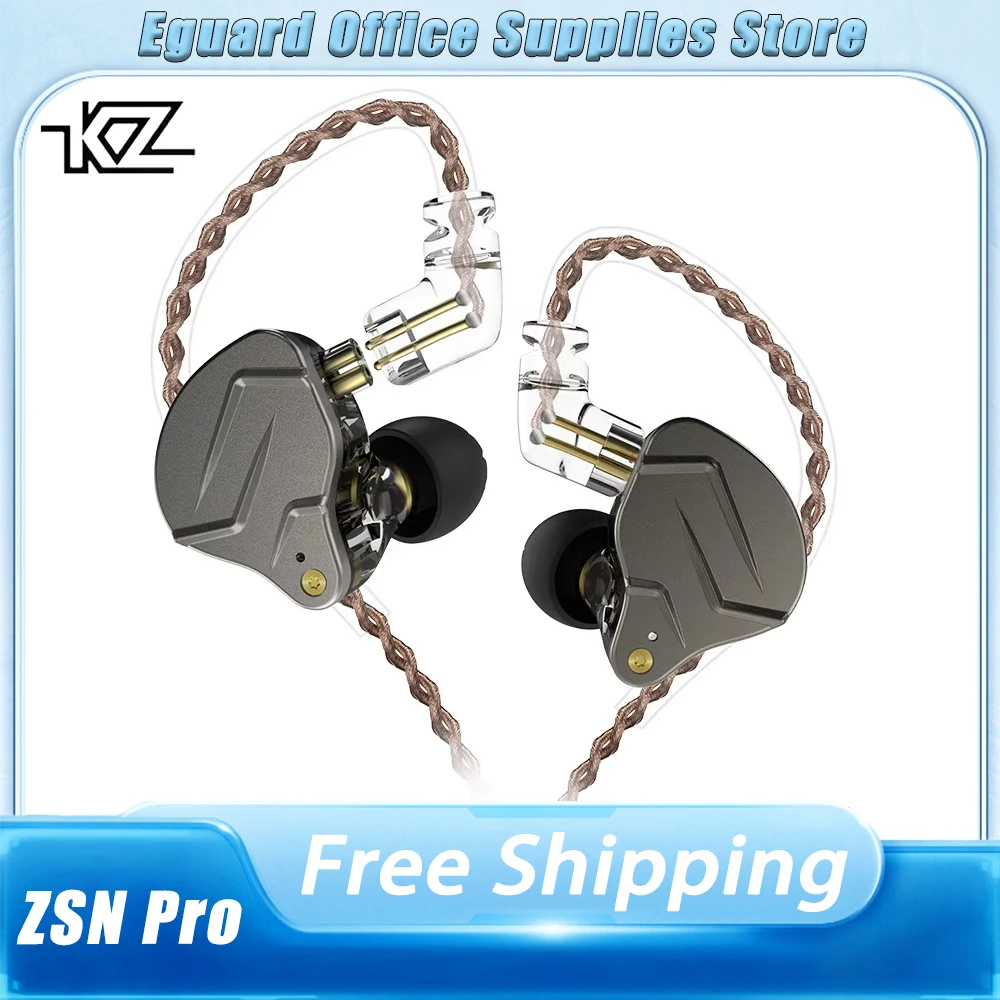 KZ-ZSN Pro Wird Earphone Noise Reduction Pluggable Bass HIFI In-ear Earphone Customized Lightwight Sports Gamer Accessories Gift