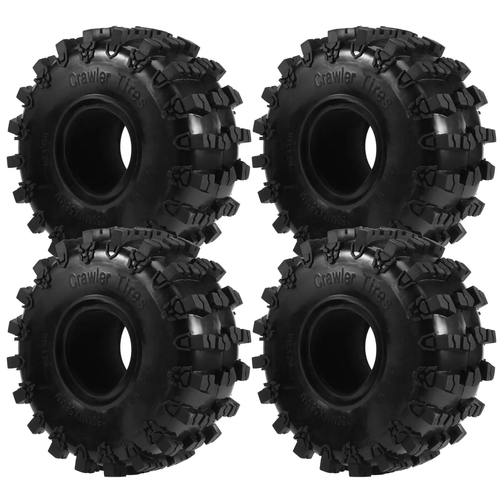 4PCS 150MM 2.2 Rubber Big Tires Wheel Tyres for 1/10 RC Crawler Car Axial Wraith SCX10 Capra Traxxas TRX4 TRX6