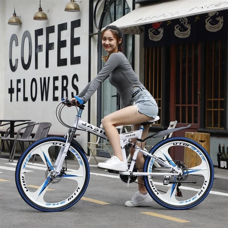 Bicicleta de montaña plegable de velocidad Variable para estudiantes adultos de 24 "26", bicicleta de montaña que absorbe los golpes