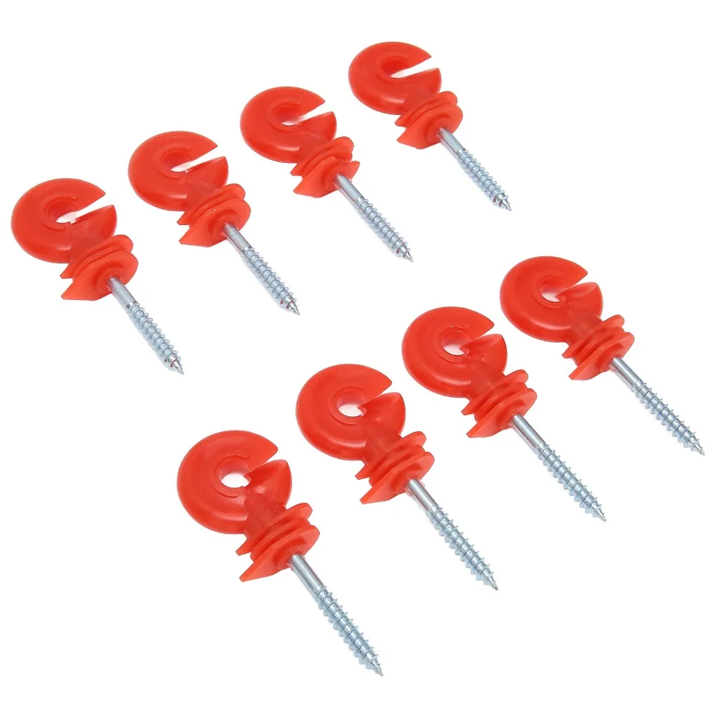 50Pcs Screw In Design Fence Insulator Rainproof Plastic Electric Fence Insulators Steel Durable Plastic Steel Insulator view 3
