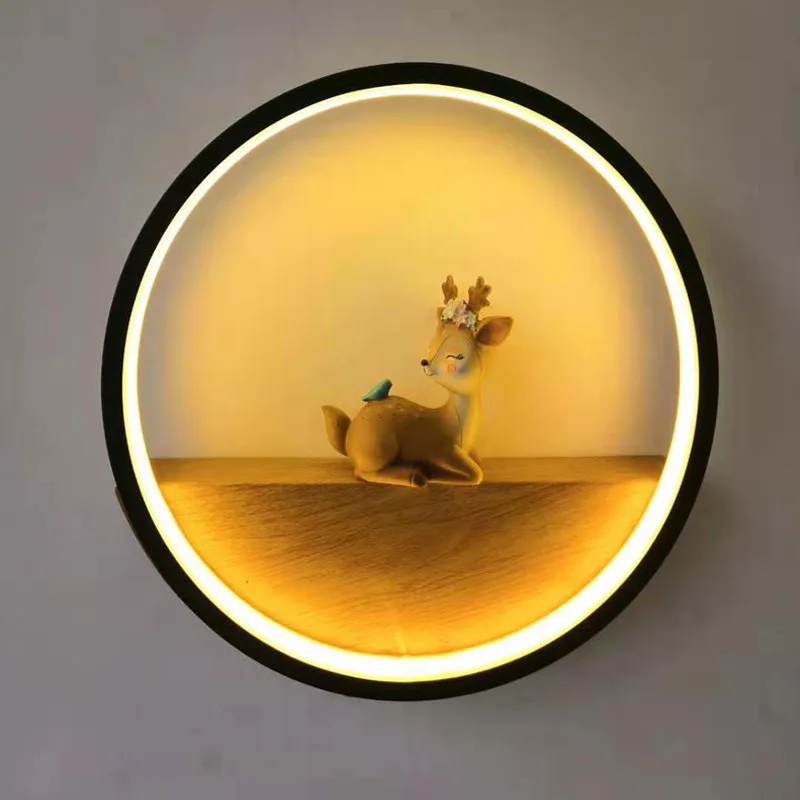 

Modern LED Wall Lamps for Bedroom Bedside Indoor White Black Iron Lighting Lights Wandlamp Luminaire Deer Dimmer Fixtures Abajur