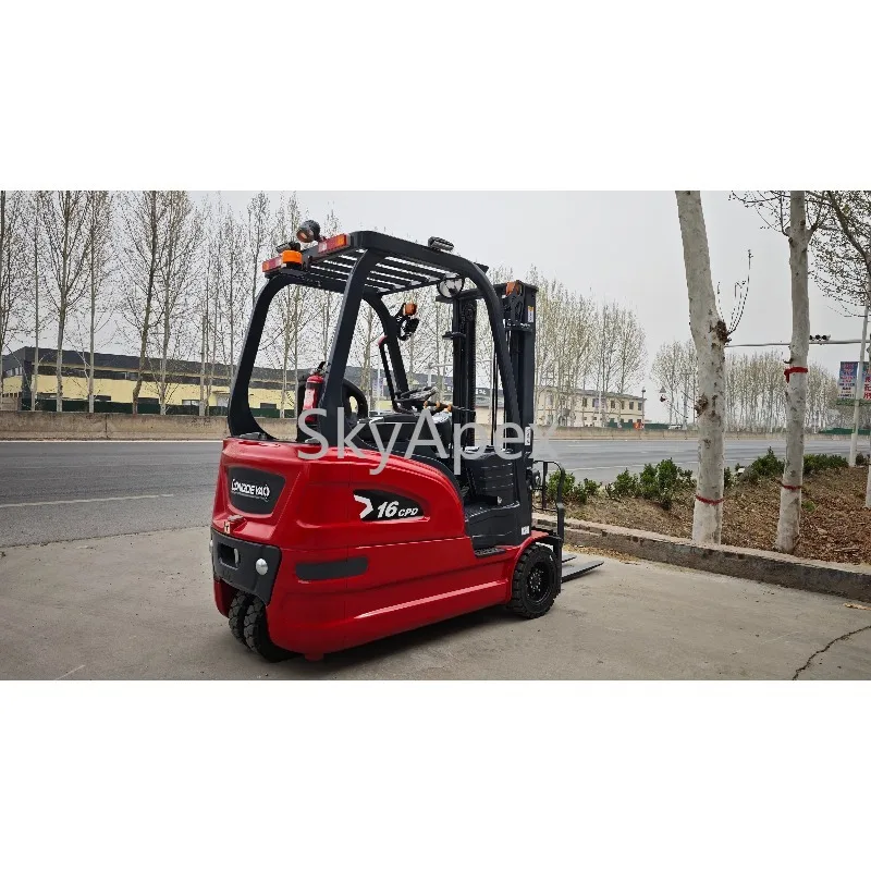 1.6 Ton Mini Portable Electric Forklift Small Battery Pallet Stacker With Charger For Efficient Food Factory Cargo Handling  Use