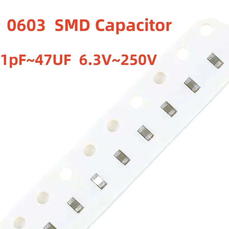 

0603 SMD Capacitor 1PF2.2PF3.3PF4.7PF6.8PF10PF220PF330PF470PF680PF1NF22NF47NF10NF100NF0.1UF1UF2.2UF4.7UF10UF22UF47UF 102 103 104
