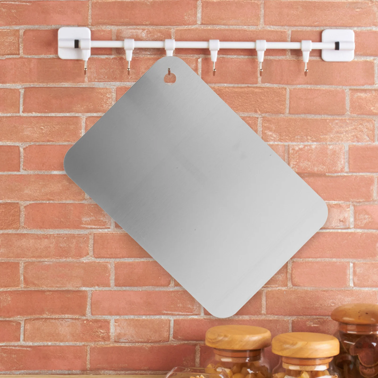 

Stainless Steel Cutting Board 30x20cm Double Sided Kitchen Chopping Board for Meat Pizza Vegetables Cheese Fruit Metal Boards