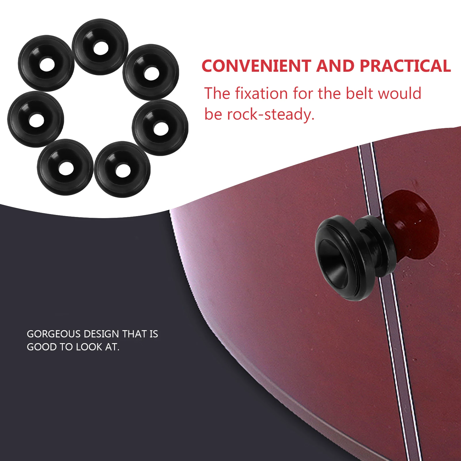 

7 Pcs Straps Guitar Buckle Belt Screw Bolt Button Acoustic Fixator Black Screws Waist