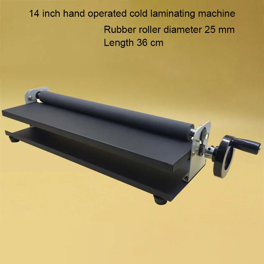 360MM Manual cold laminating machine 14 inches PVC Photo Cold Laminator Hand-cranked Peritoneal Machine