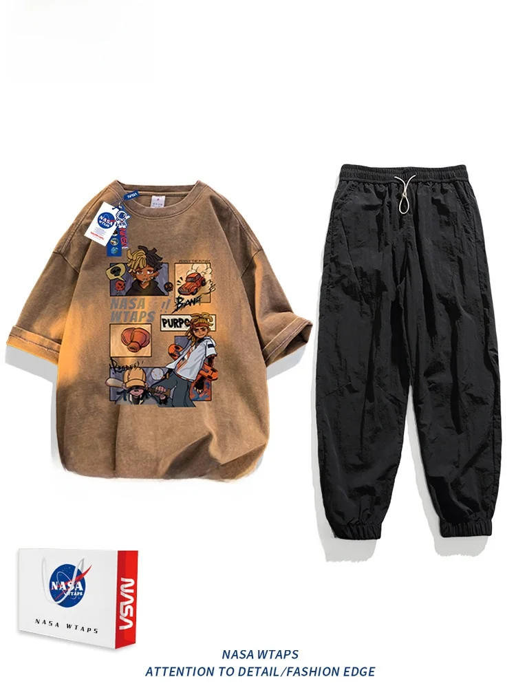 wtaps-アメリカン-スタイル-ウォーン-オートスヴェ-t-irt-メンズ-サマー-カジュアル-スポーツ-セット-ティーンエイジャー向け-トレンディ-ブランド-スーツ
