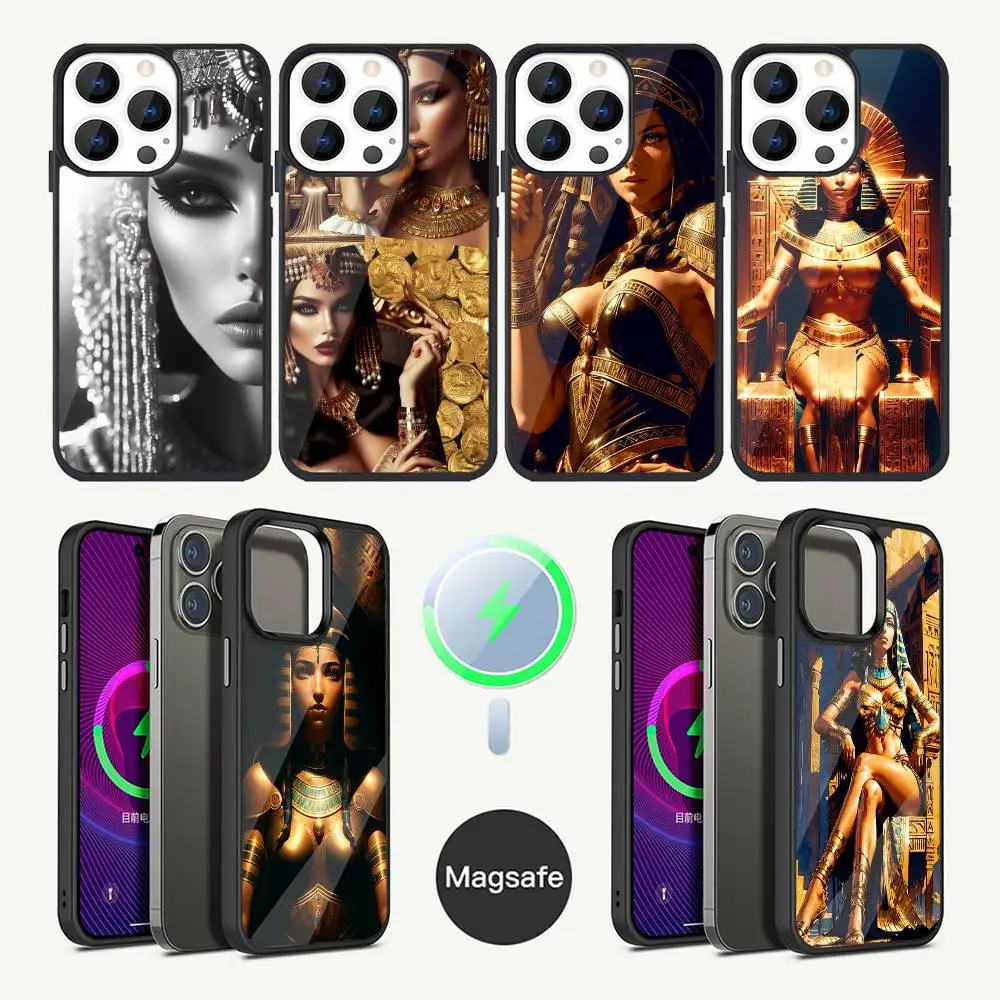 

Cleopatra Phone Case For iPhone 16,15,14,13,12,11,Plus,Pro,Max Mini Magsafe Magnetic Wireless Charging