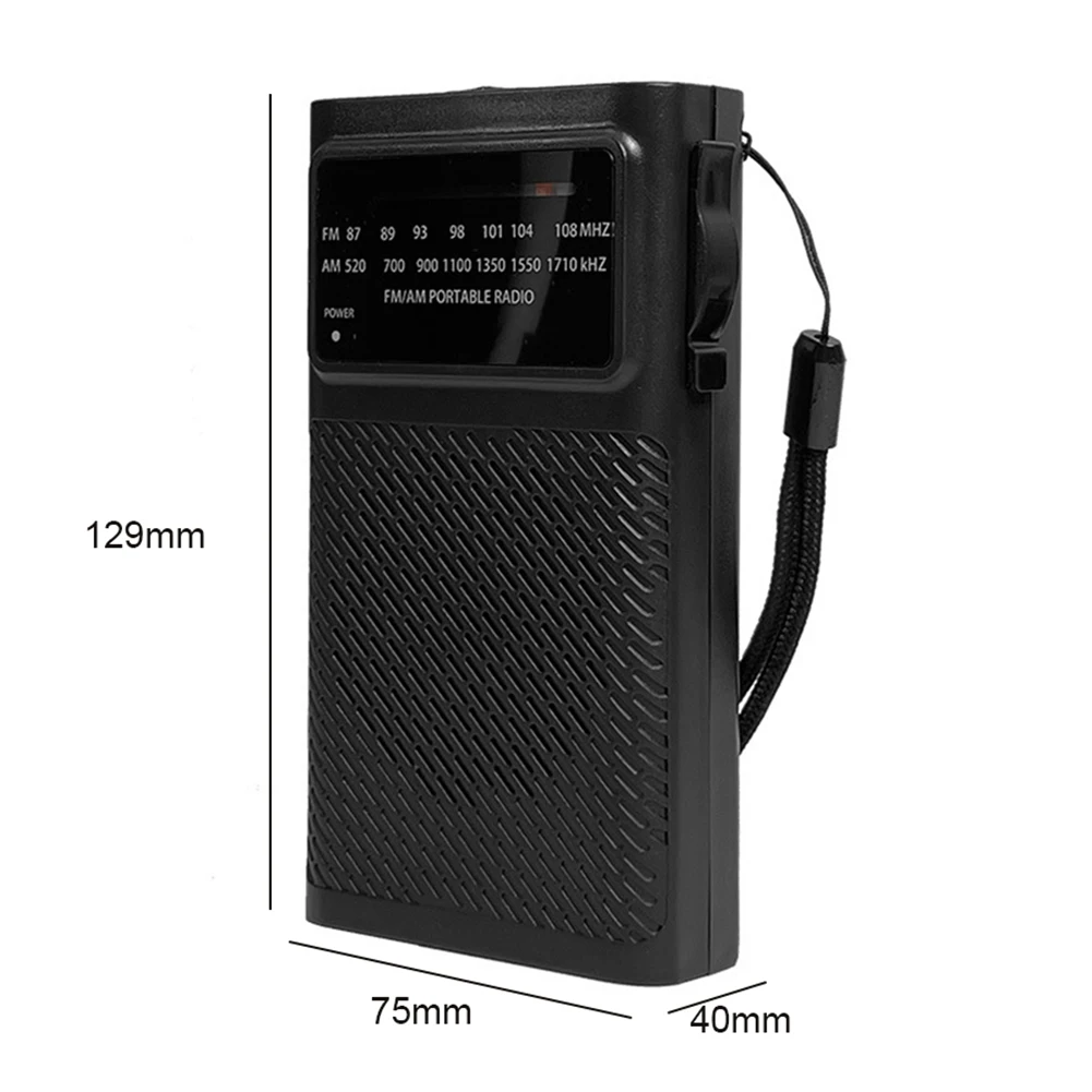 QL-955 Emergency Pocket Radio Receiver Portable Weather Radios FM/AM Dual Band MP3 Walkman Radios with Speaker 3.5mm Headphone