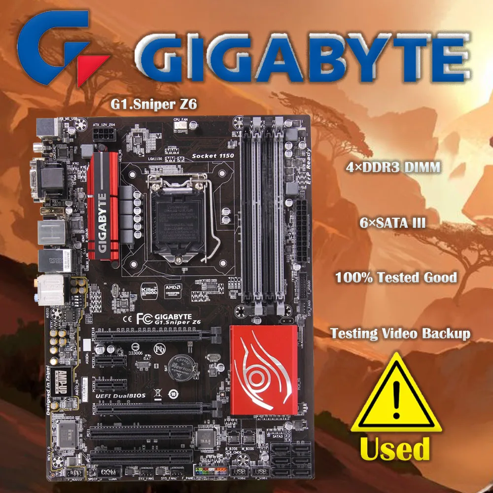 Gigabyte GA-G1.Sniper Z6 Original  Desktop Motherboard G1.Sniper Z6 Z97 LGA 1150 i3 i5 i7 DDR3 32G SATA3 ATX