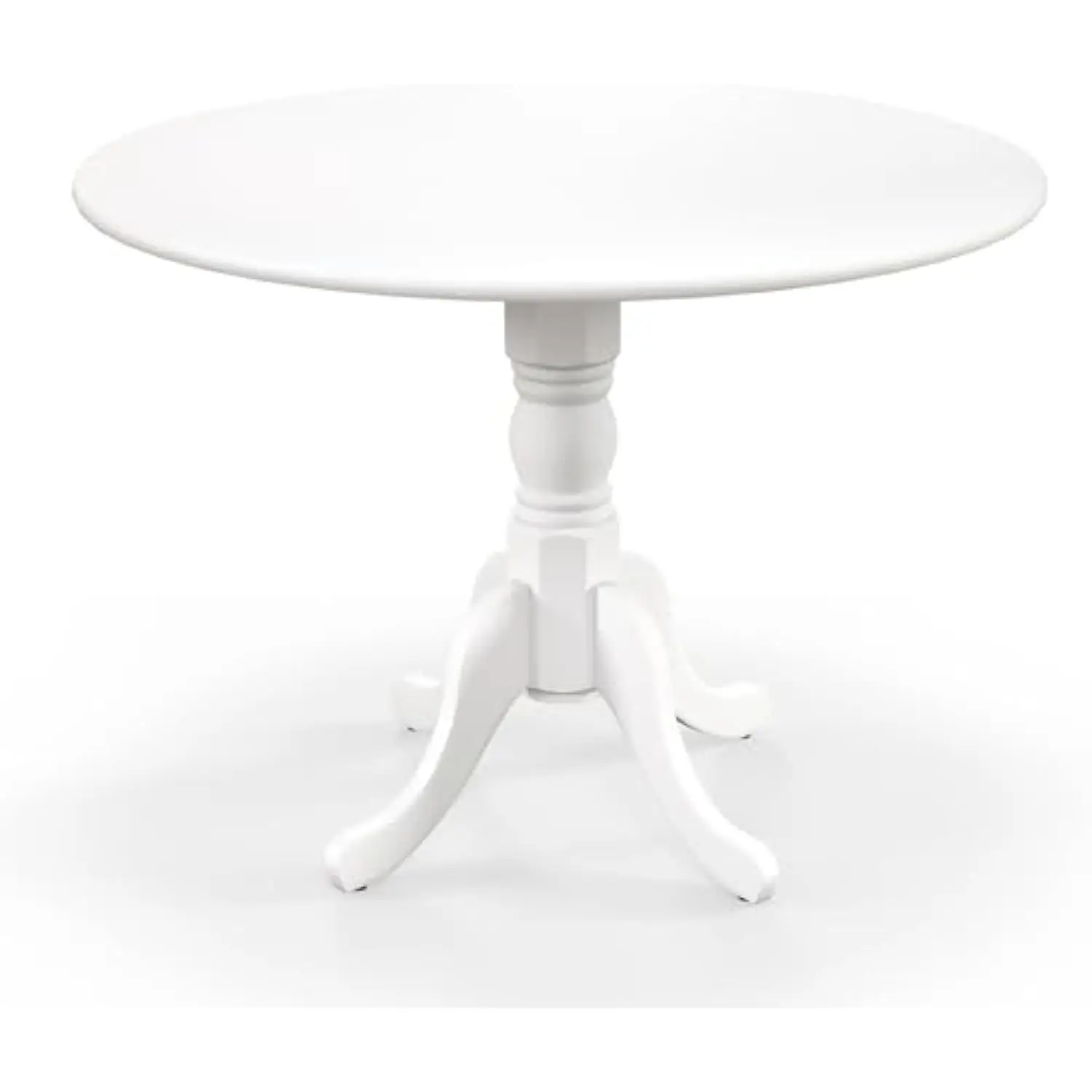 

Round Dining Table, 39 D X 29 H, Rubber Wood Pedestal Table W/Round Desop & Curved Trestle Legs, 4-Person Dinner Table for