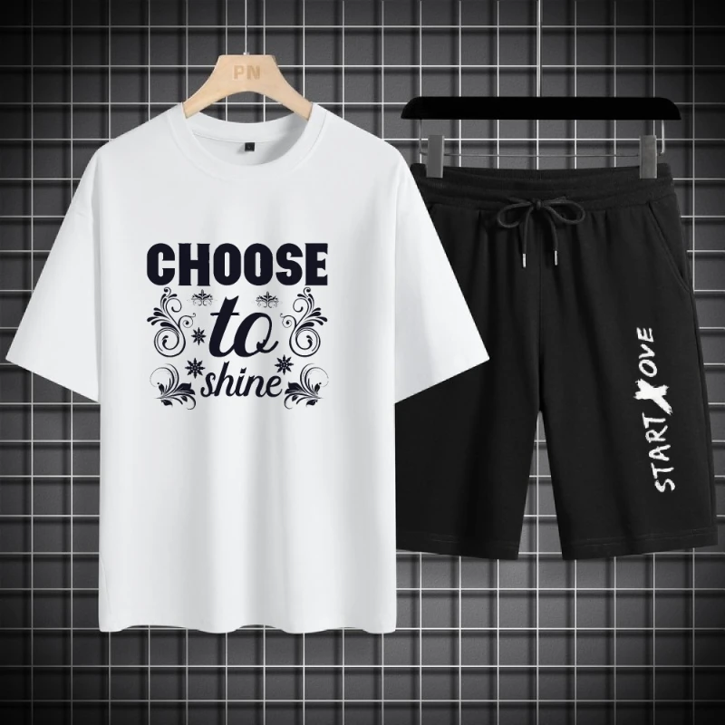 طقم ملابس رياضية صيفية كاجوال للرجال 2025 قميص قصير الأكمام سريع الجفاف وسروال رياضي للأنشطة الخارجية واللياقة البدنية #2