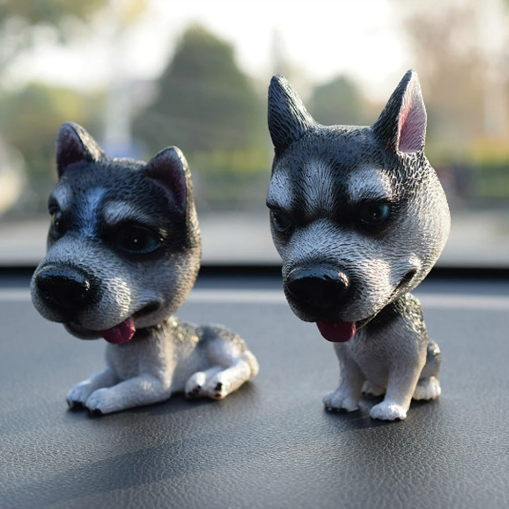 

Nodding Dog Car Ornaments Cute Cartoon Pet Decor Shaking Head Car Interior Accessories Small Portable Room Decoration For Home