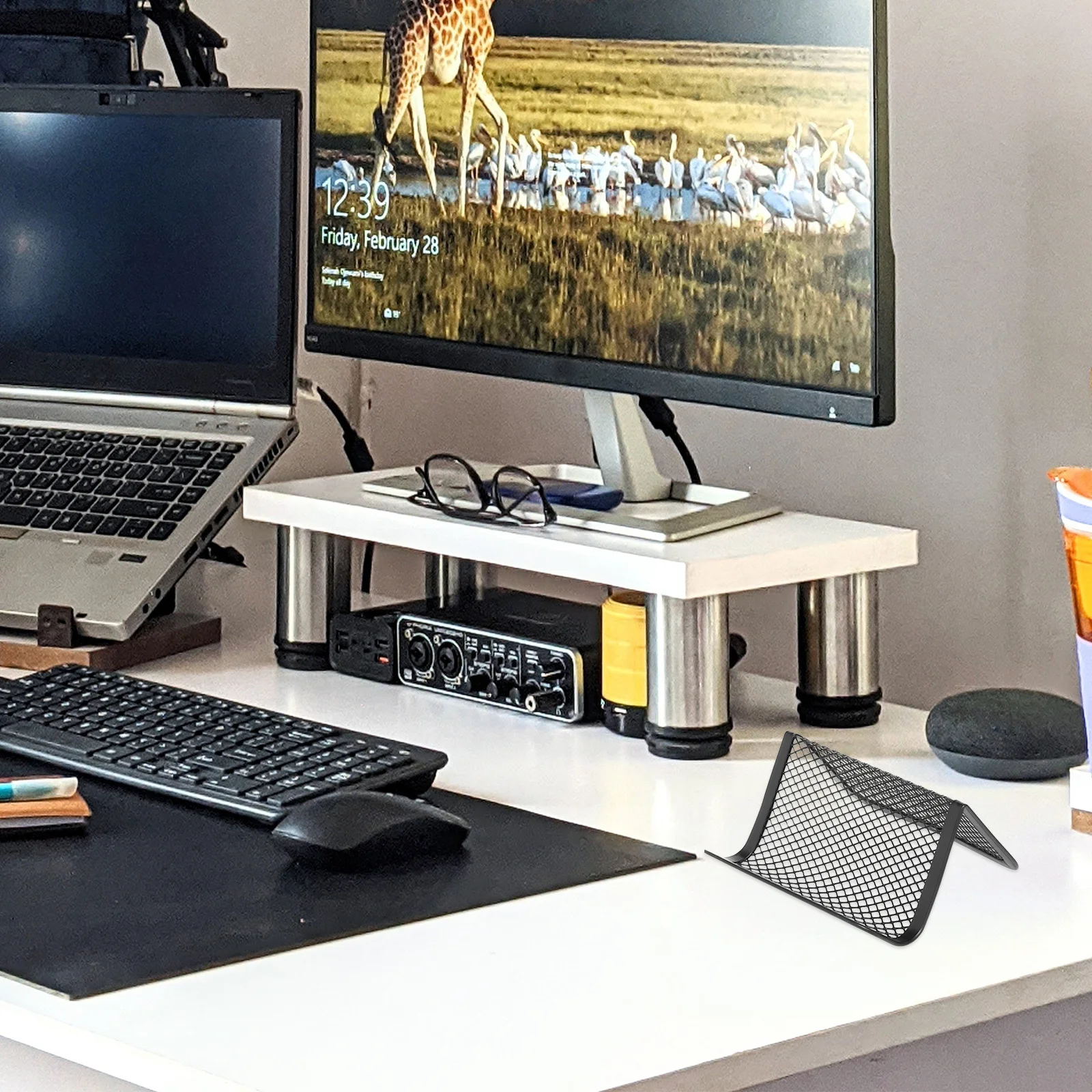 

4Pcs Iron Business Cards Holder Desktop Office Organizer Rack Mobile Phone Stand Name Cards Storage Case Display