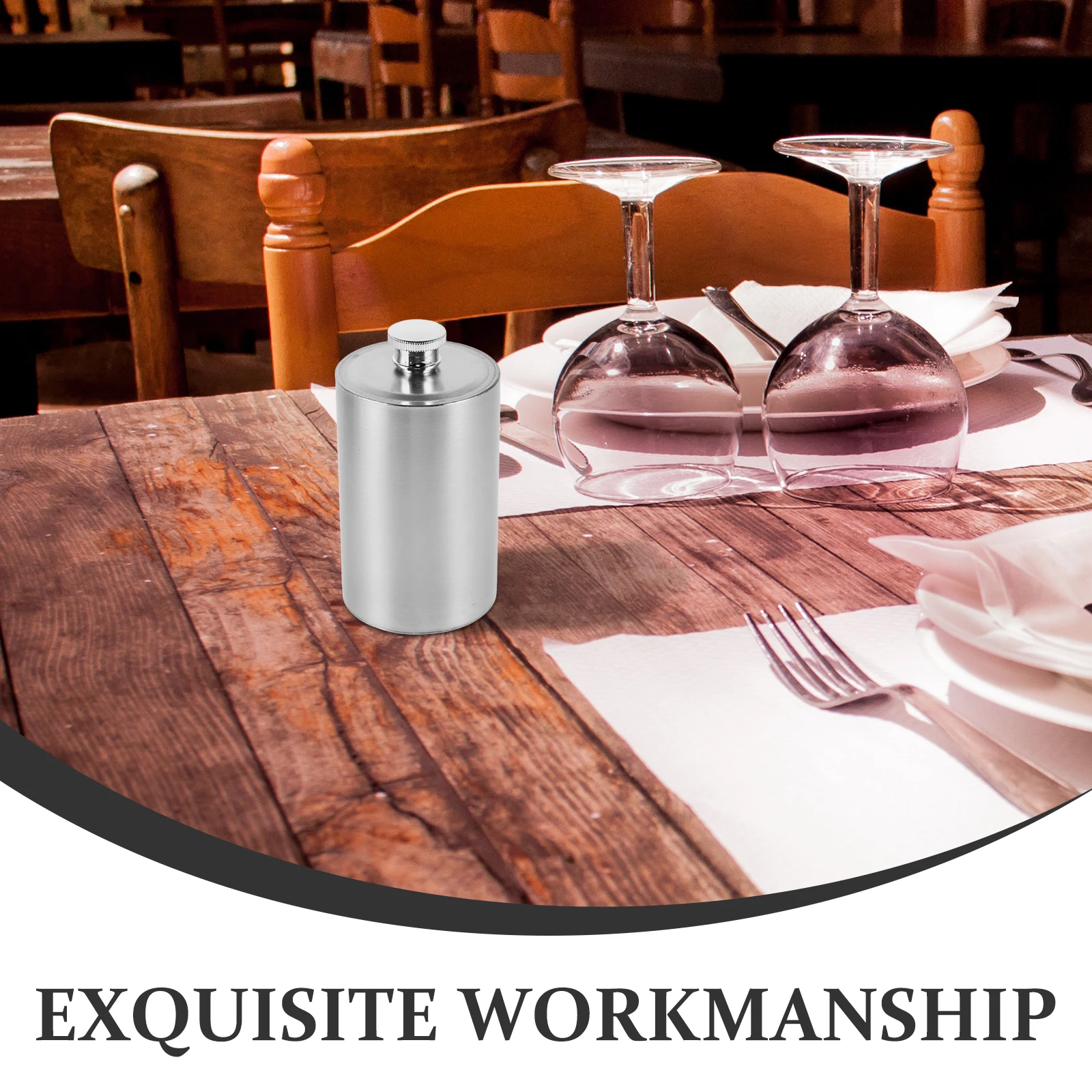 

1Pc Portable Stainless Steel Hip Flask Metal Beverage Jar Travel Flask Camping Juice Container