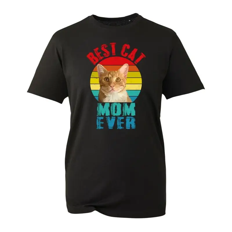 

Футболка Best Cat Mom Ever в стиле ретро, винтажный топ для взрослых на День матери