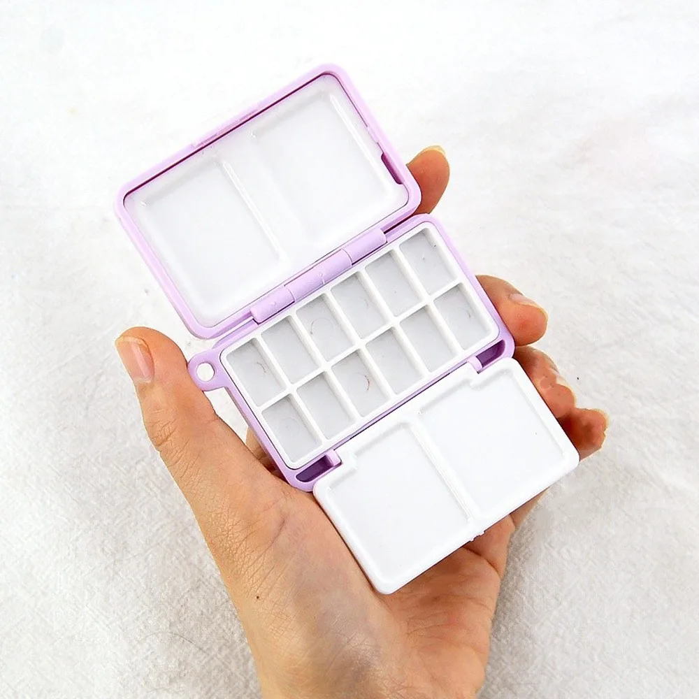 Portable Mini Portable Painting Box Subpackage Design Compact 12/24 Grids Palette Removable Empty Watercolor Paint Palette