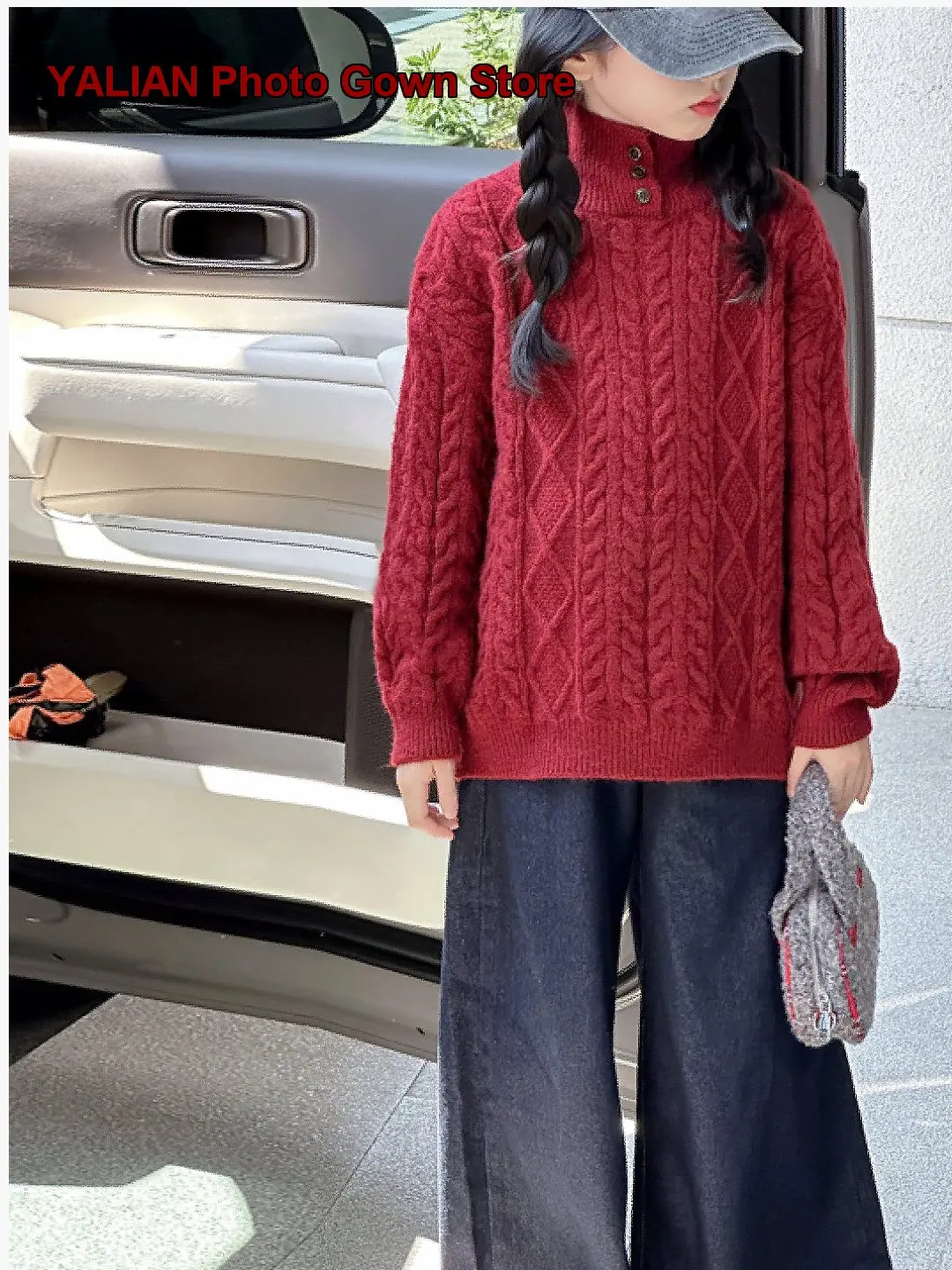 Older Girls Pullover Sweater Kids Winter Stylish Trendy Knit Top
