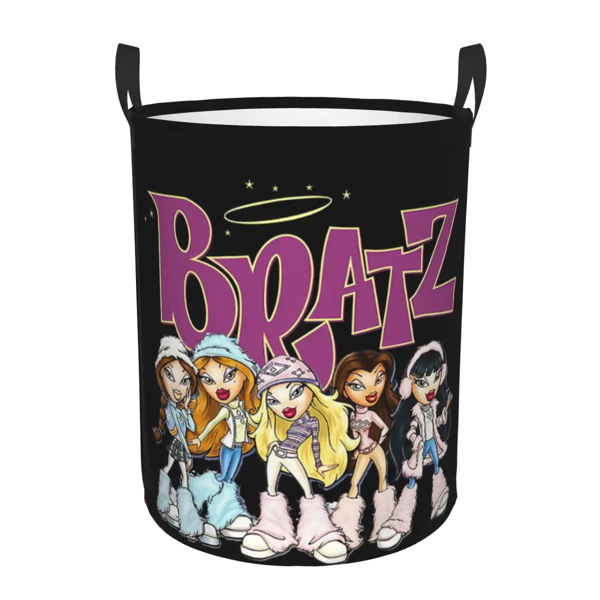 Bratz Rock Angelz Doll (2) Folding Laundry Baskets Dirty Clothes Toys Sundries Storage Basket Large Waterproof Bag For Home Kids