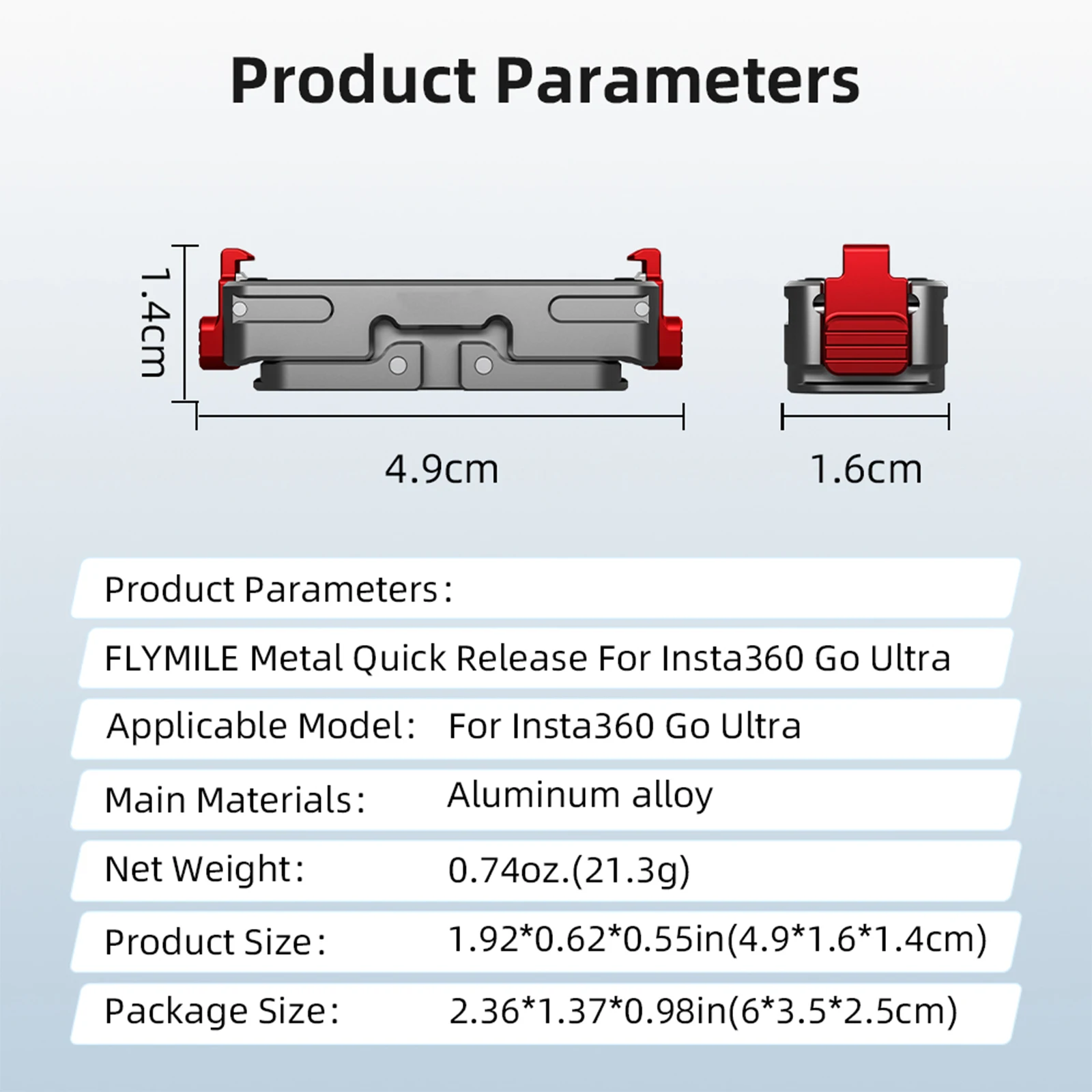 แท่นยึดแม่เหล็กแบบปลดเร็วสำหรับ Insta360 Go Ultra แผ่นฐานพับได้ พร้อมขายึดขยายและอุปกรณ์เสริมสำหรับติดตั้งกล้องแบบเกลียว 1/4