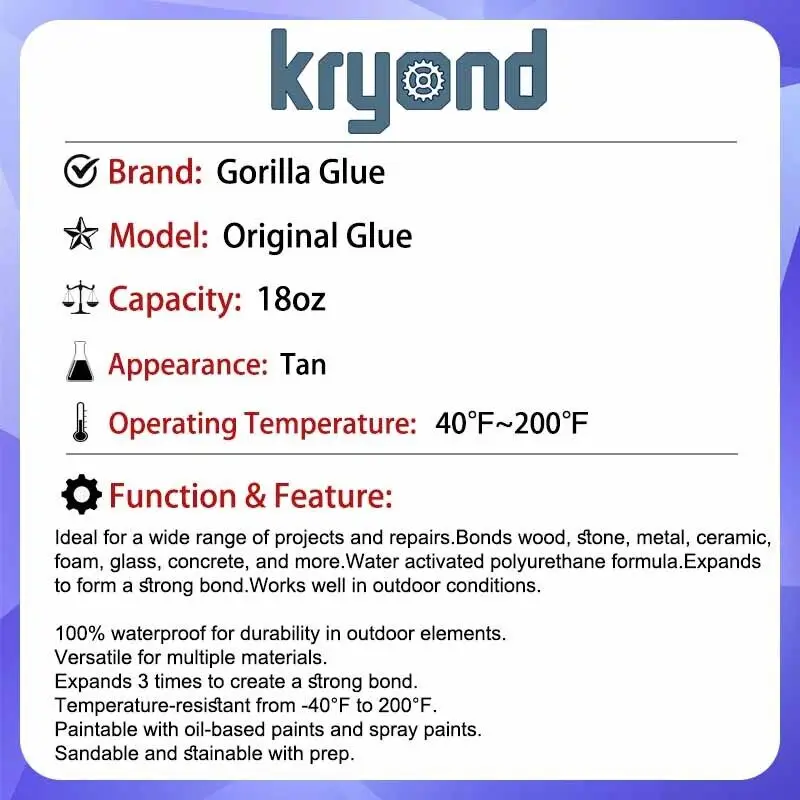 لاصق غوريلا الأصلي سعة 18 أونصة يحمل درجات الحرارة الساخنة والباردة #2