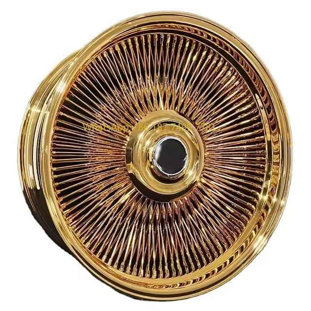 

Колесные диски премиум-класса из кованой стали Golden Hued с хромированной проволокой, высокопроизводительные спицы, отличное улучшение внешнего вида роскоши автомобиля