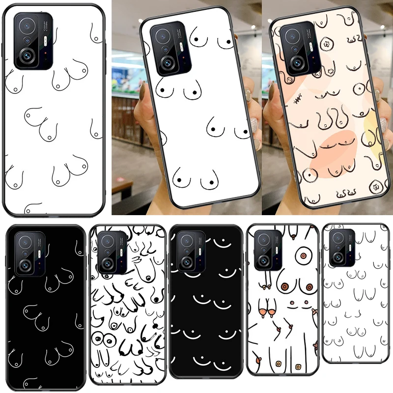 Funda de teléfono con tetas para mujer, para Xiaomi 11T Pro, Mi 11T, 10T Pro, Mi 11 Lite, POCO F3, M3, M4, X3 Pro, GT