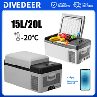 DIVEDEER 220V 12V24V Car Refrigerator Outdoor Freezer Home Refrigerator 15L/20L Mini Auto Cooler Electric Fridge Portable Icebox