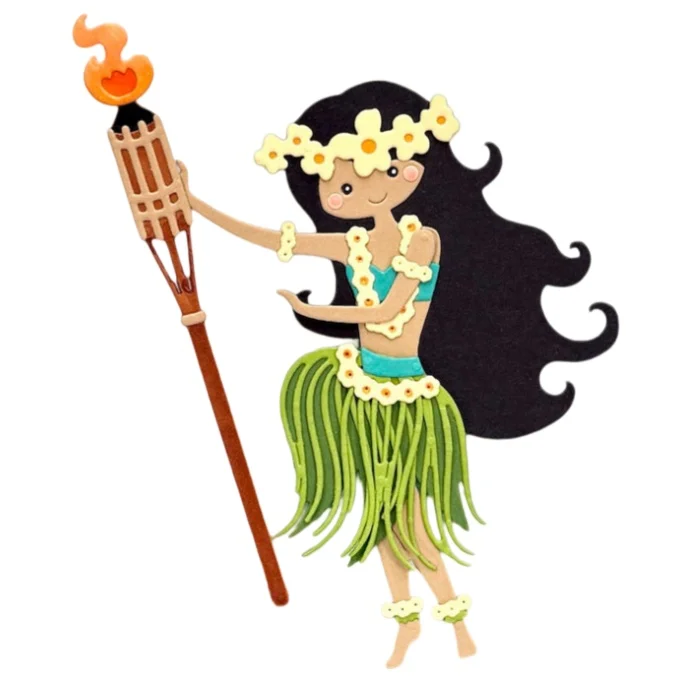 Novidade de Junho de 2026: Matrizes de Corte de Metal Aloha Hula, Carimbos Transparentes, Stencil e Hot Foil para Decoração de Scrapbook e Artesanato DIY com Relevo