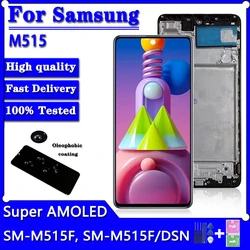 Super AMOLED M51 Display For Samsung  M51 M515 M515F M515F/DS LCD Display With Frame Touch Screen Digitizer Assembly Replacement