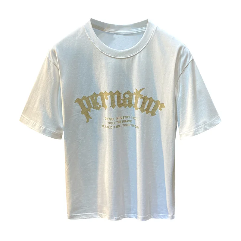 2025 Summer Short sleeved Men's T-shirt Trendy Brand American High end Leisure Street Fashion Men's Top