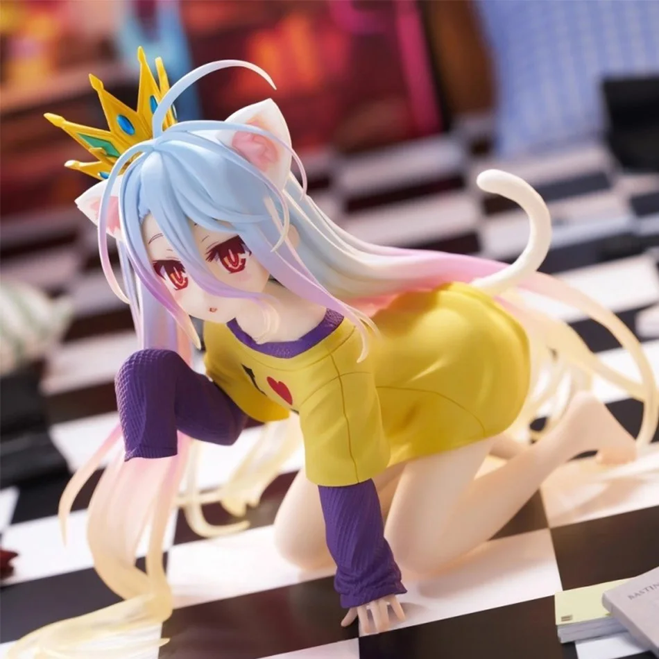 Oryginalne figurki anime NO GAME NO LIFE Shiro, urocze, na biurko, dostępne od ręki, kolekcja modeli, zabawki, prezenty.