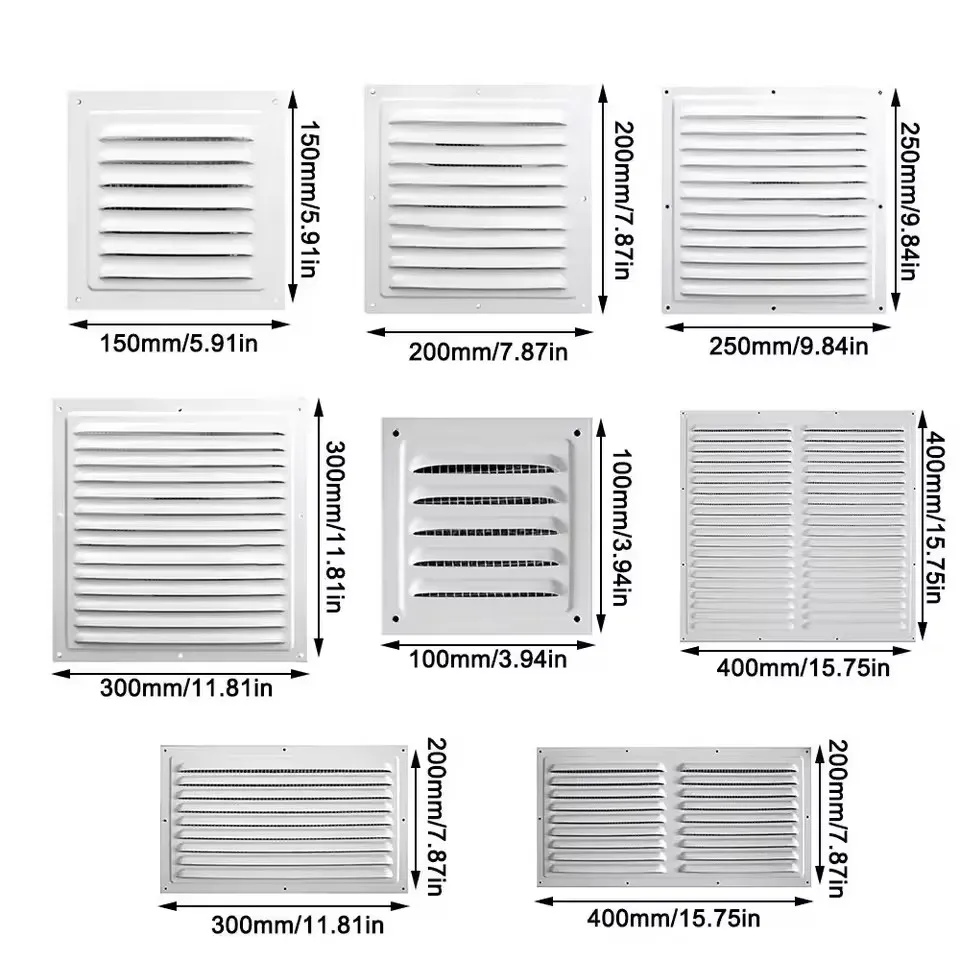 Air Vent Grille Air System Net Cover Screen Exhaust Outlet Window Square Vent Heating Cooling Vents Plate