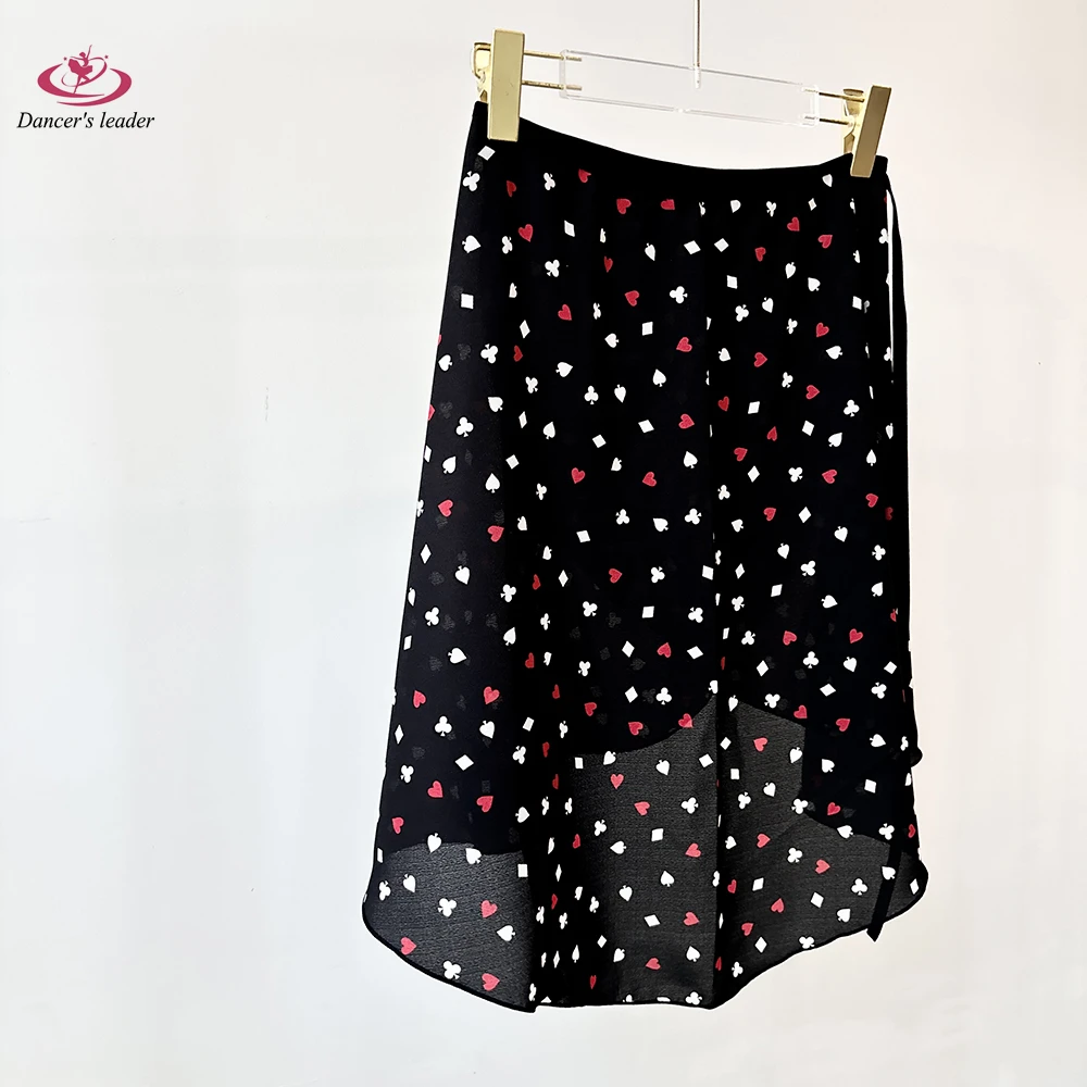 バレエショートスカートブラックラブポーカー女性ダンススカート体操練習スカート大人叙情スカート