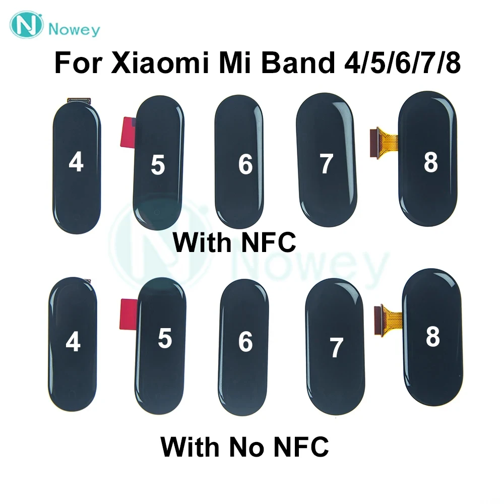 شاشة LCD تعمل باللمس استبدال محول الأرقام ، جديد AMOLED ، Xiaomi Mi Band 4 ، 5 ، 6 ، 7 ، 8