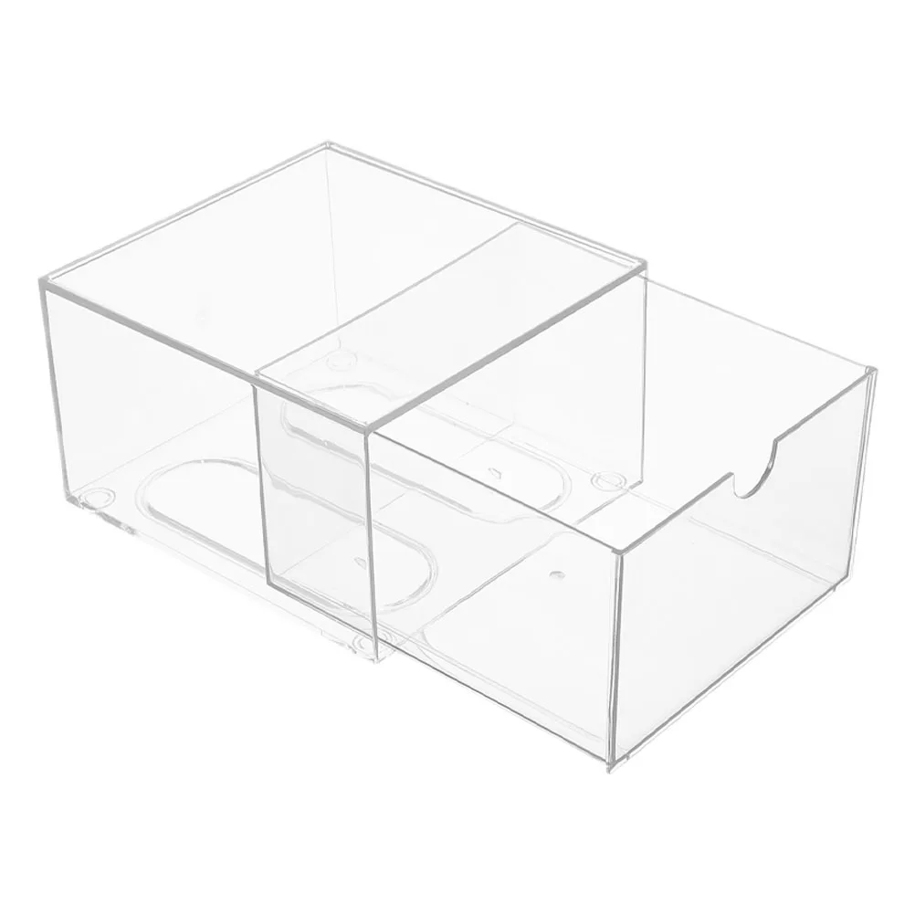 

1pcs Stackable Clear Acrylic Drawer Organizer Transparent Storage Cabinet For Bathroom Brushes Nail