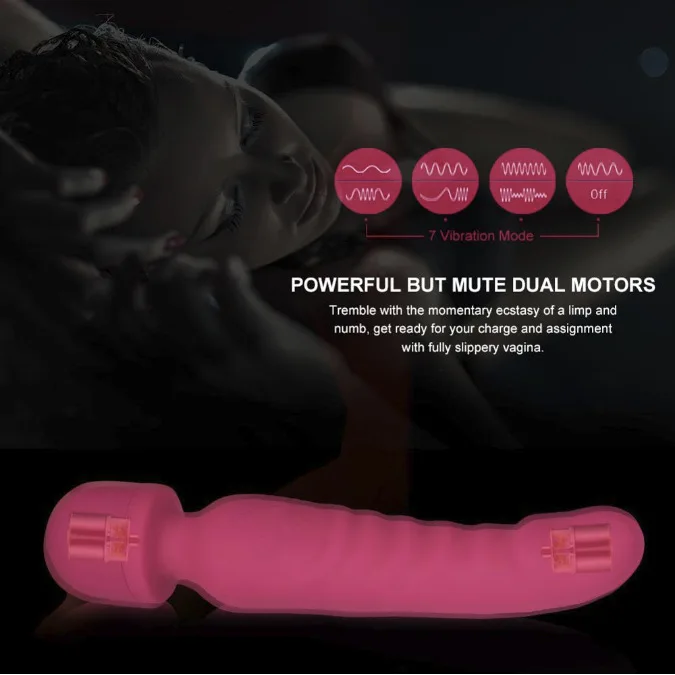 Double Head Powerful Clit Vibrators for Women AV Magic Wand Massager Dildo G Spot Orgasm Clitoris Stimulator Masturbator