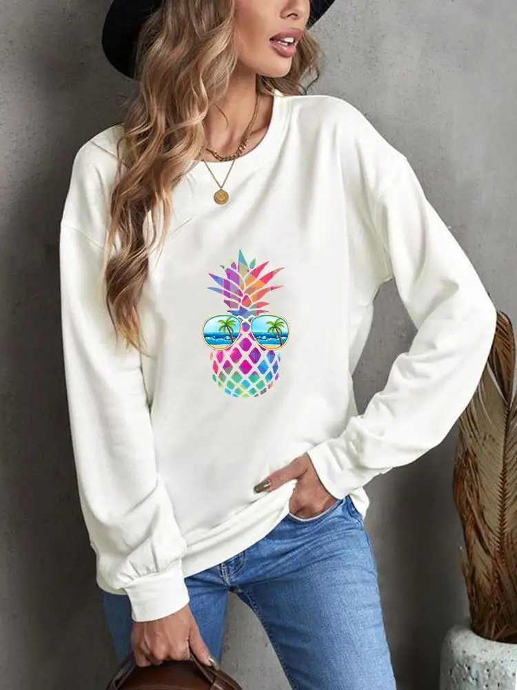 

Pineapple Beach Fruit Trend Graphic Sweatshirts Women Wear Print Fashion Clothes Casual Clothing Autumn Spring Pullovers