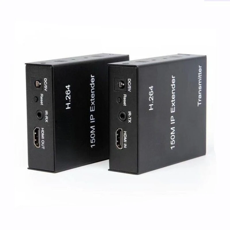 

H.264 150M HD IP Extender Via RJ45 Cat7 Cat6 Ethernet Cable Video Transmitter Receiver for PS4 Camera PC To TV Monitor 1080p