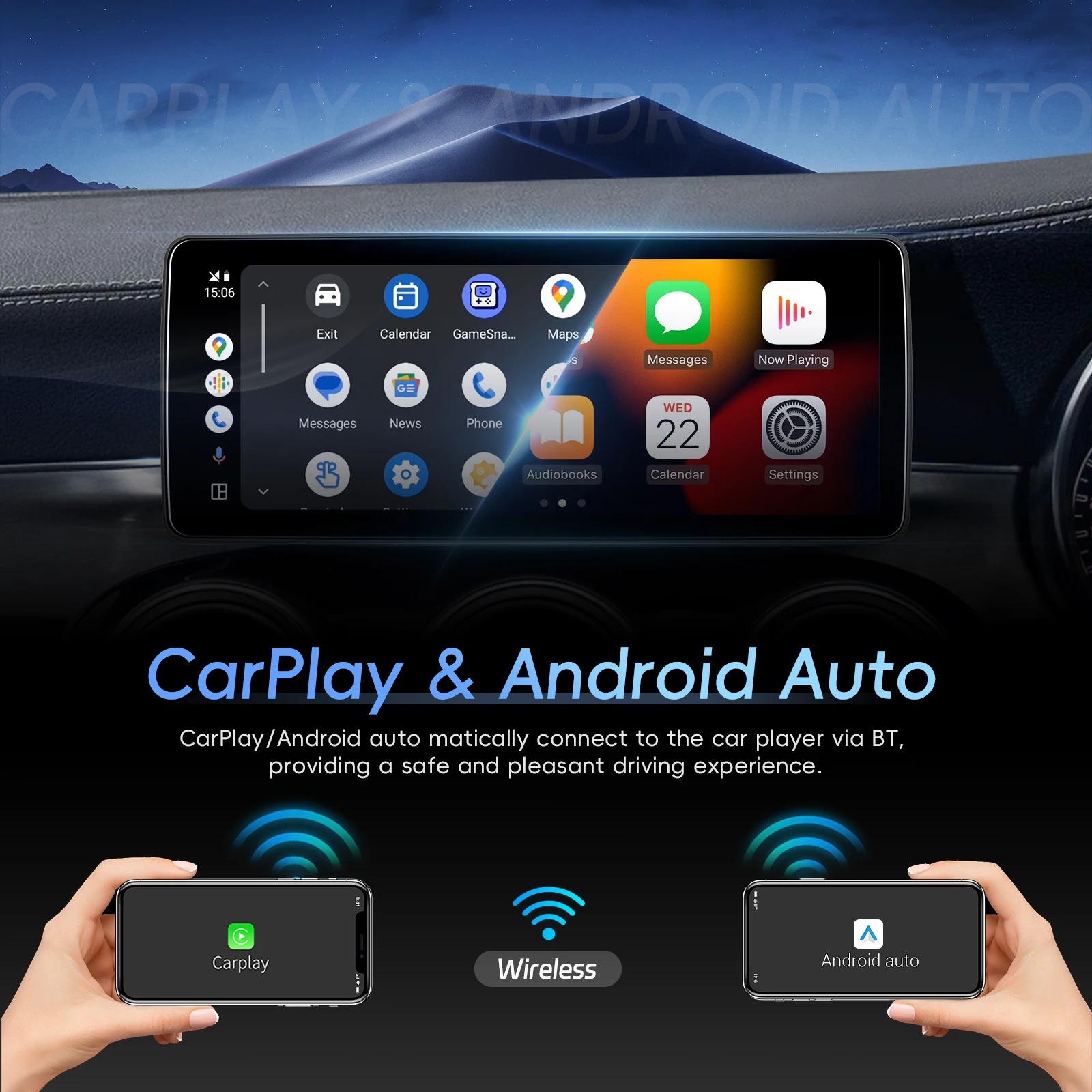 Podofo 10.25/12.3inch Car Stereo Radio IPS Screen For Benz 4+64G Wireless Carplay Android auto Car Player WIFI GPS FM RDS