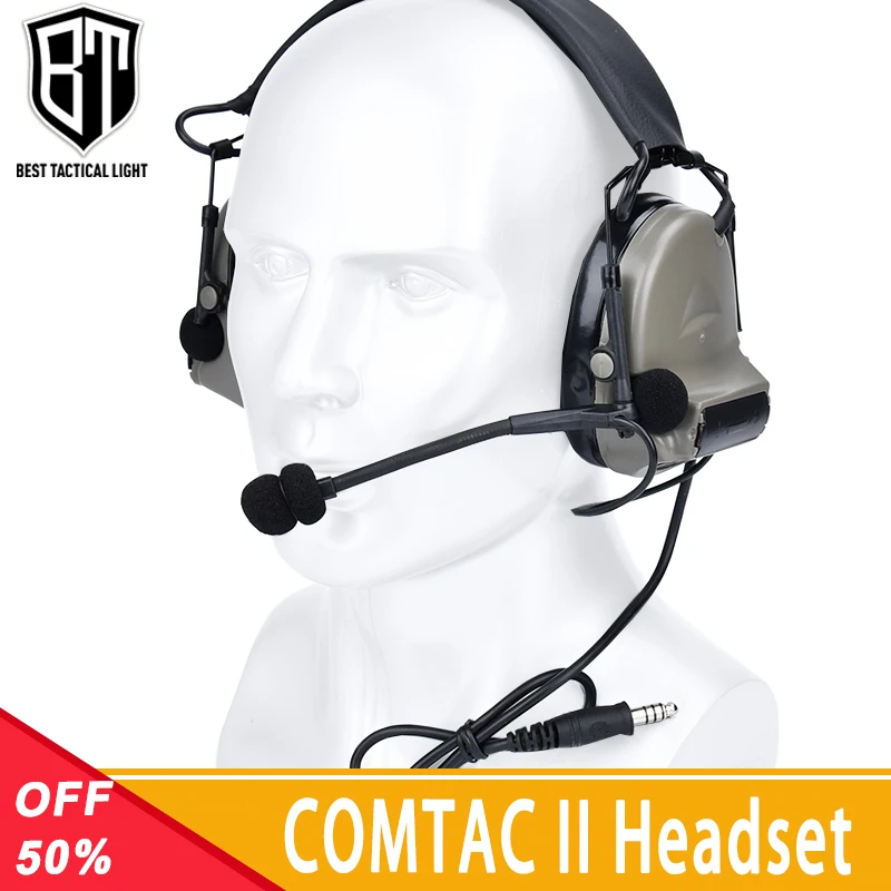 WADSN Tactical C2 COMTAC II Headset Kenwood U94 PTT Noise Reduction Hunting Scout Shooting Headphone Outdoor Hearing Protection