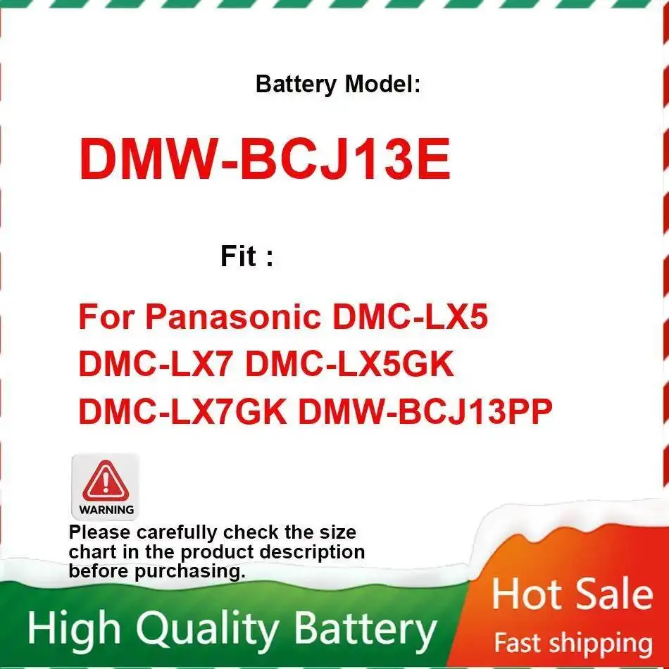 

For Panasonic Dmc-LX5 Dmc-LX7 Dmc-LX5GK Dmc-LX7GK Dmw-BCJ13PP Reliable Power Dmw-BCJ13E Camera Battery 1250Mah
