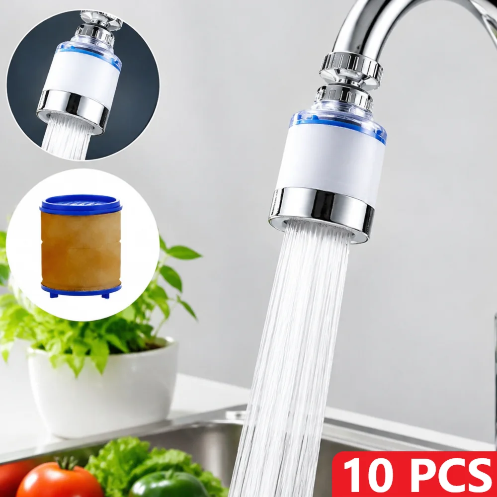Kitchen Faucet Water Filter Pressurized Sink Filter Water Purifier 360° Tap Splash Proof Faucet Aerator Extender for Bathroom