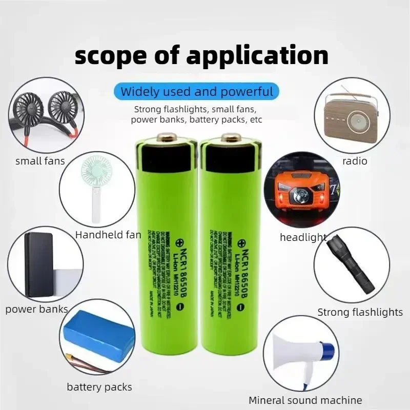 3.7V 3400mAh 18650 34B Li-ion NCR rechargeable battery NcrSuitable for flashlights small fans etc