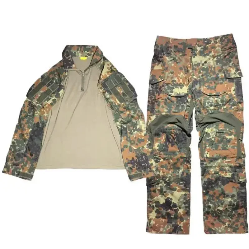 Germany Frog  Flecktarn Camouflage Outdoor Men Green Vintage GEN3 Suit