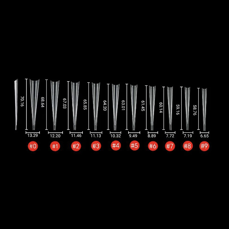 100pcs 5XL Extra Long Stiletto Acrylic Press On Fake Nails Tips Clear Artificial Half Cover False Finger Sculpted Nail Manicure
