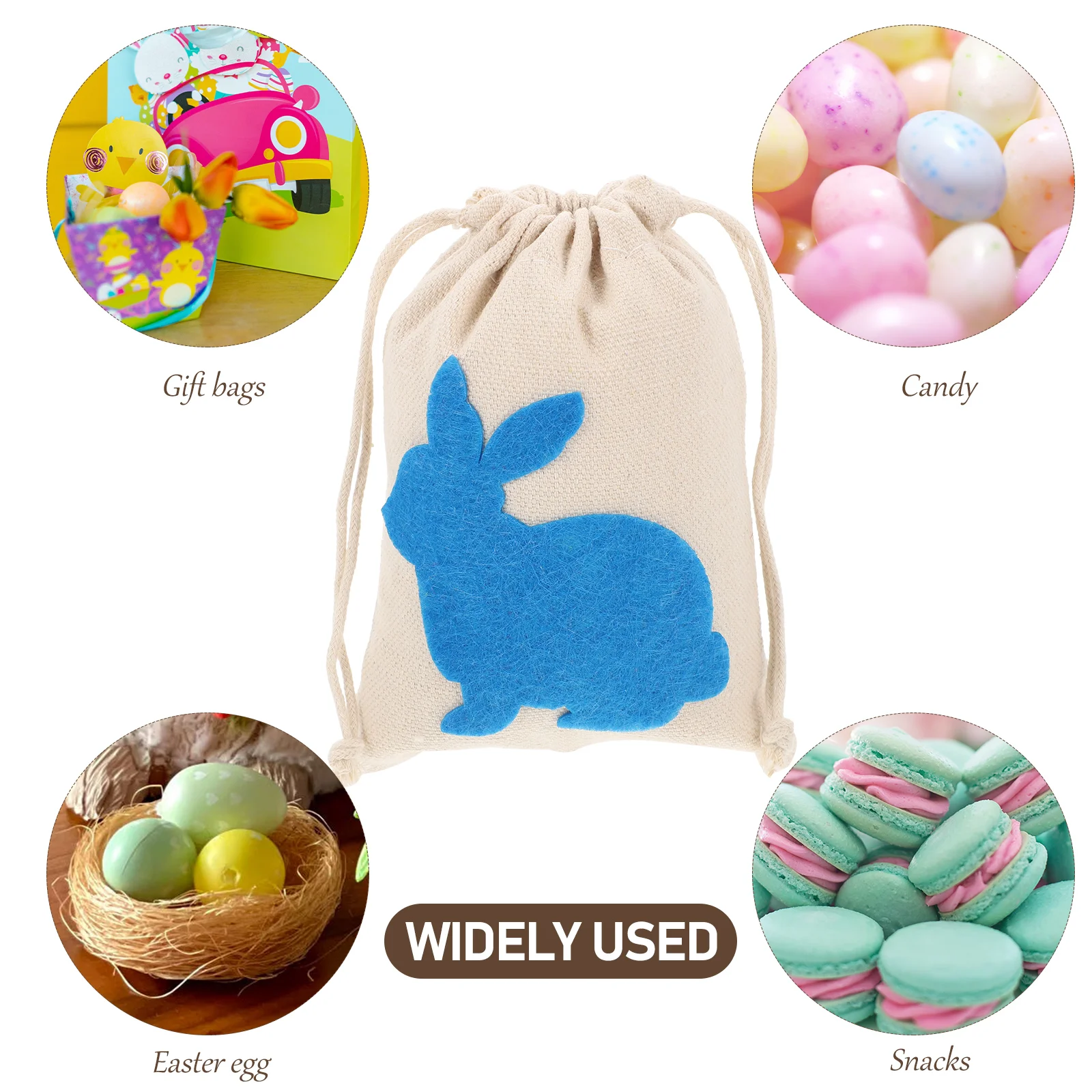 

4 Pcs Bunny Drawstring Bag Multi-function Bags Easter Party Gift Jewelry Small Sweet Snacks Cloth Fabric Goodie