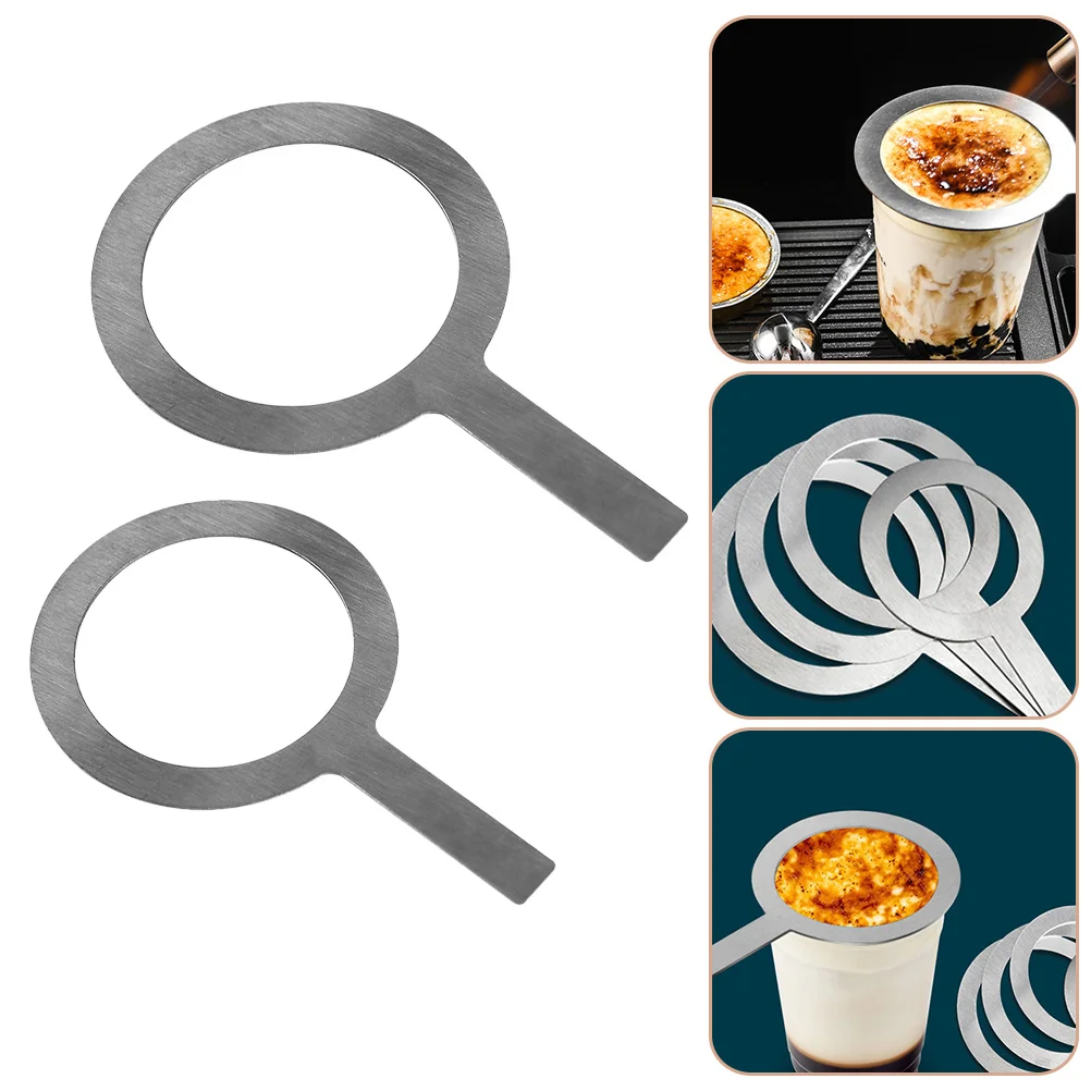 2 Pcs Accessories Milk Cup Baked Brulee Coffee Mugs Cups Stainless Steel Baking Rings Gaskets