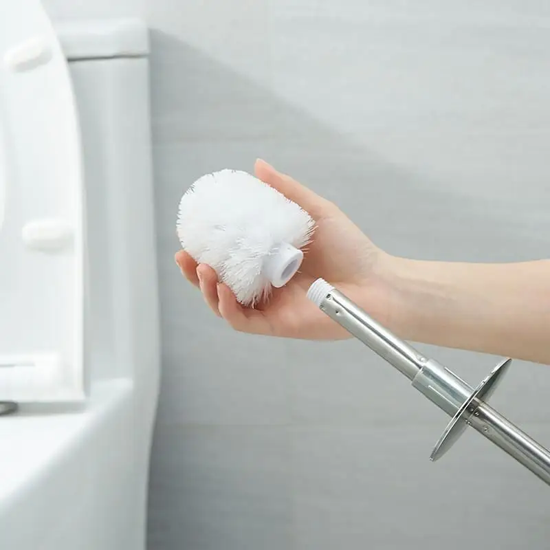 Anti-Tropf-Toilettenbürsten-Set mit stabiler Standbasis, ergonomischem langen Griff, spritzwasserschutz, Badezimmer-Toilettenreinigungswerkzeug für den täglichen Gebrauch. – Detail 3