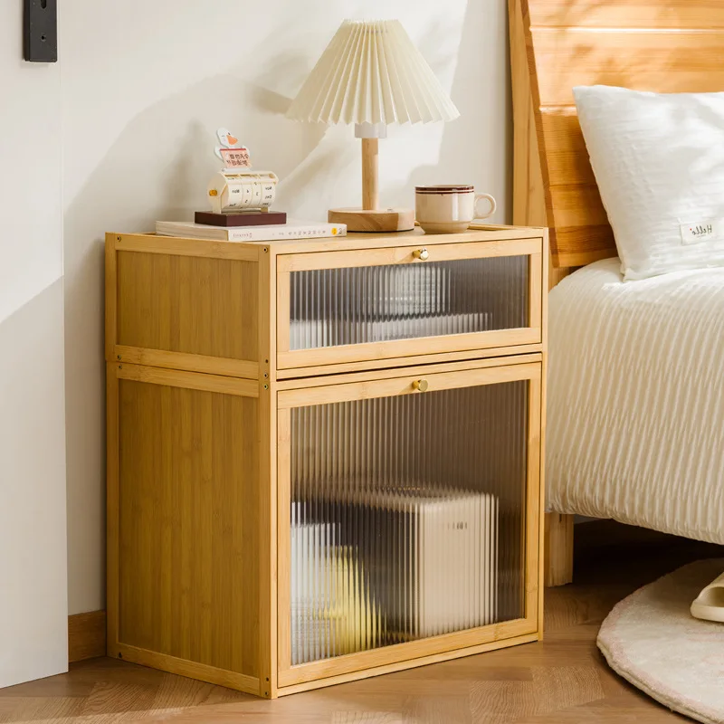 

Solid wood bedside table simple retro locker small simple bedroom home 2025 new bedside shelf cabinet